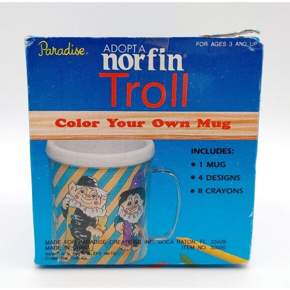 Paradise Adopt a Norfin Troll Color Your Own Mug 1992 RARE - Picture 4 of 7